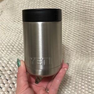YETI Colster 2.0 in Stainless Steel with Black Top. In excellent condition!